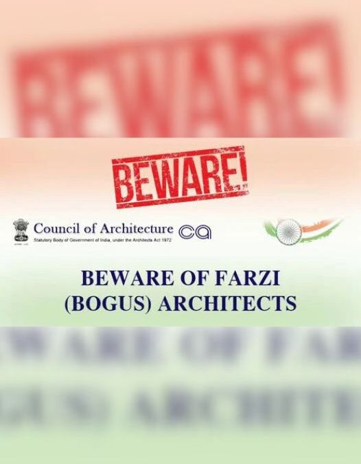 BEWARE OF फर्जी ARCHITECTS